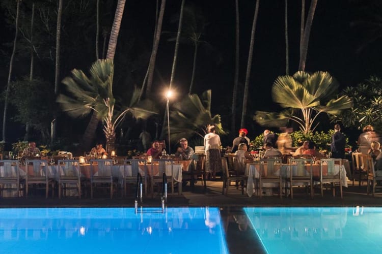 Poolside dining